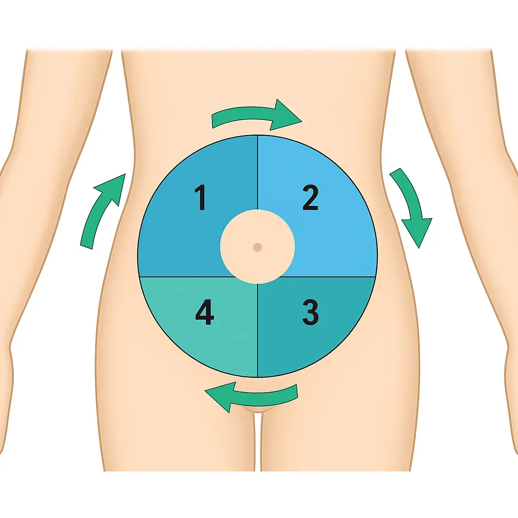 Insulin Injection Rotations Sites A Diagram Of A Woman's Body Showing Insulin Rotation Sites