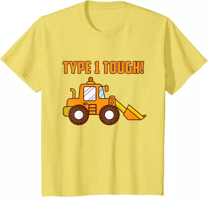 Type 1 Tough Bulldozer - Diabetic Diabetes T-Shirt for Kids