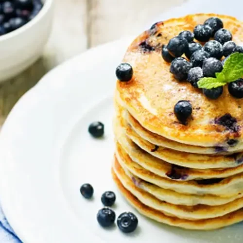 Oatmeal Pancakes With Blueberries