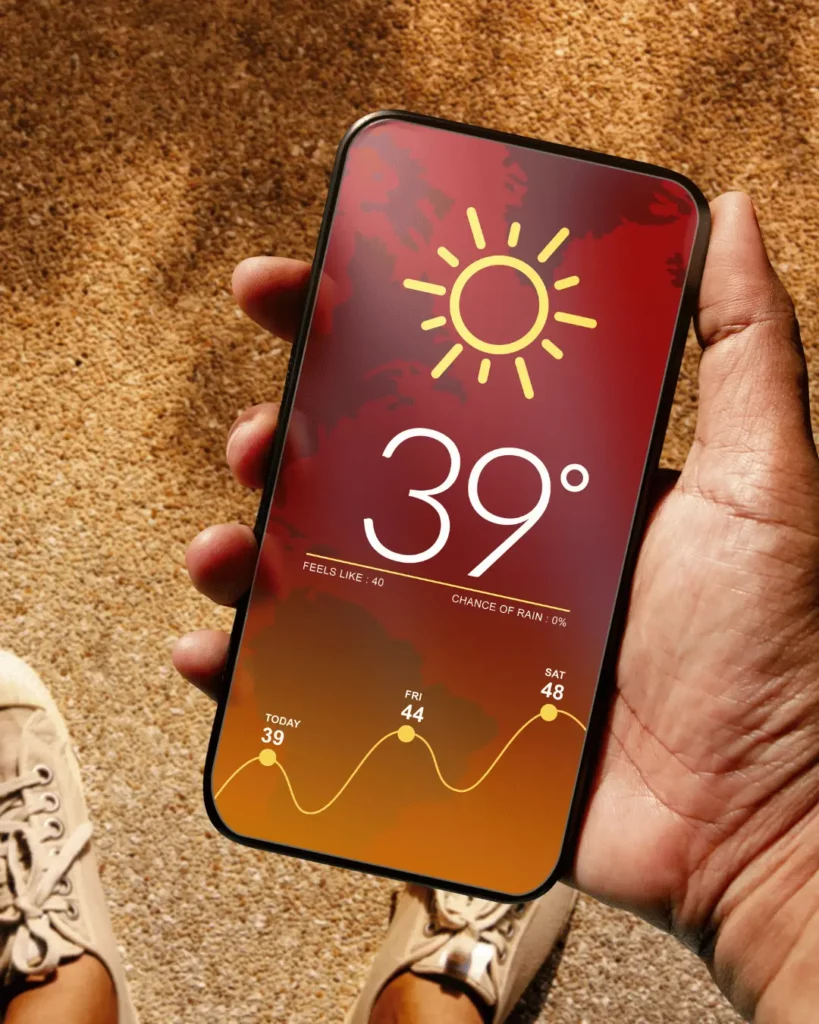 Phone That Displays Hot Temperature Phone That Displays Hot Temperature