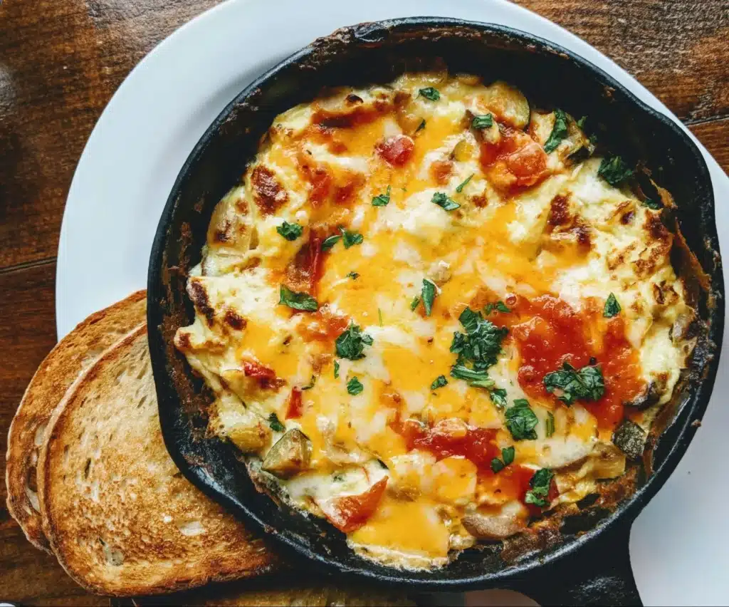 Image1 11Zon A Skillet With An Veggie Omelette And Bread