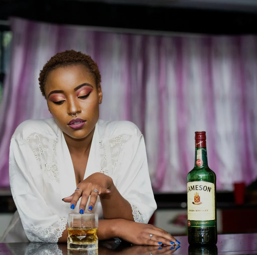 Image1 11Zon 25 Woman With Drink And Whiskey Bottle
