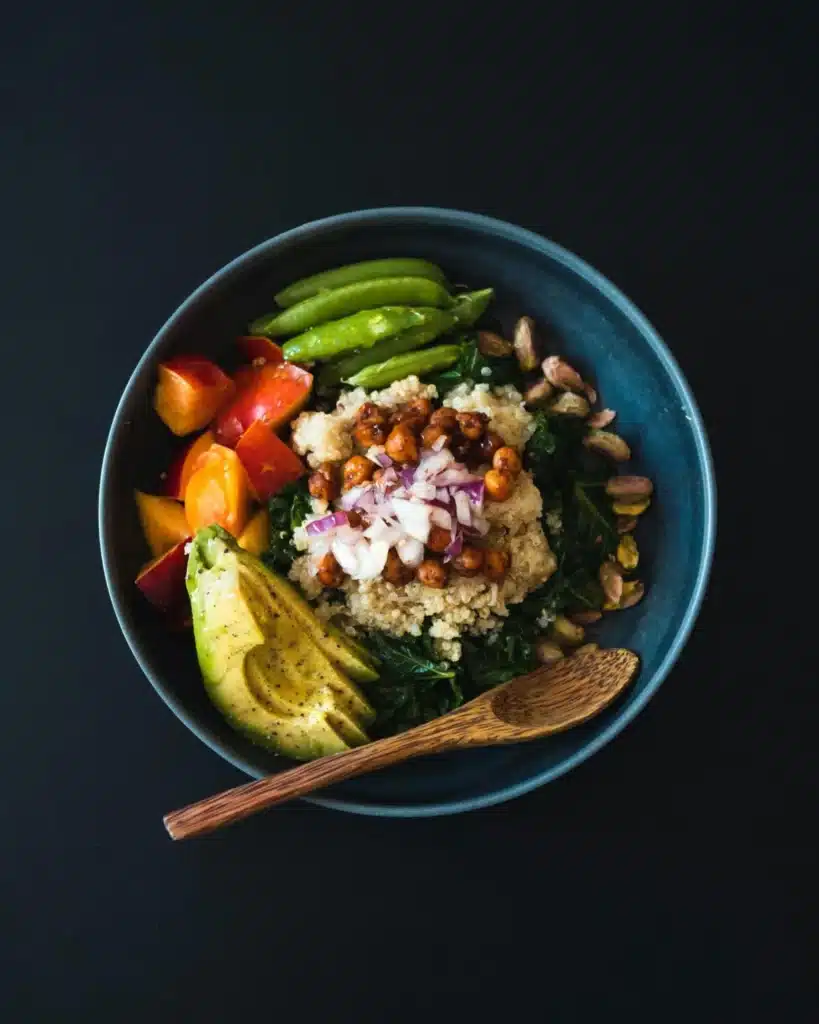 Image2 11Zon A Bowl Of Rice, Avocado, Green Beans And Quinoa With A Spoon