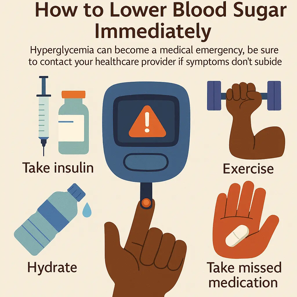 How To Lower Blood Sugar Illustration Of 4 Quick Fixes To Lower Blood Sugar Immediately
